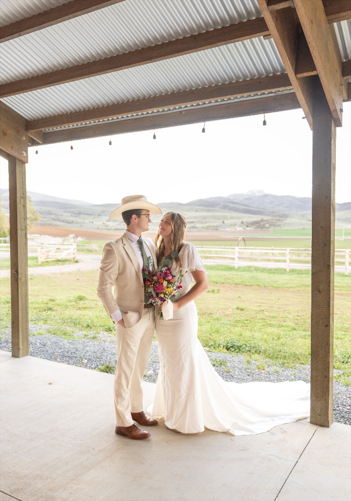 Couple under pavilion